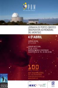 Puertas abiertas en el Observatori Astronòmic del Montsec (OAdM) Puertas abiertas en el Observatori Astronòmic del Montsec (OAdM)
